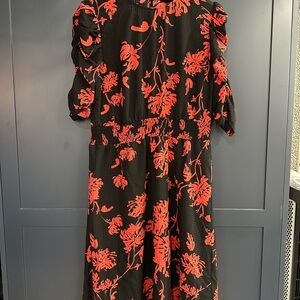 Who What Wear Black and Red Floral Dress